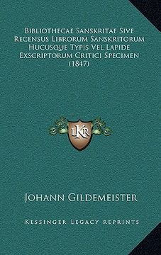 portada Bibliothecae Sanskritae Sive Recensus Librorum Sanskritorum Hucusque Typis Vel Lapide Exscriptorum Critici Specimen (1847) (en Latin)