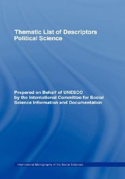 portada thematic list of descriptors - political science (en Inglés)