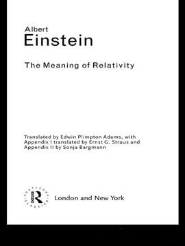 portada The Meaning of Relativity (en Inglés)