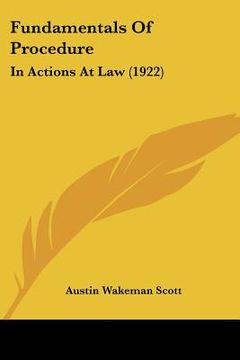 portada fundamentals of procedure: in actions at law (1922) (in English)