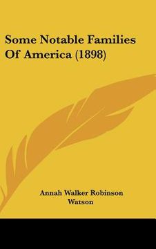 portada some notable families of america (1898) (in English)
