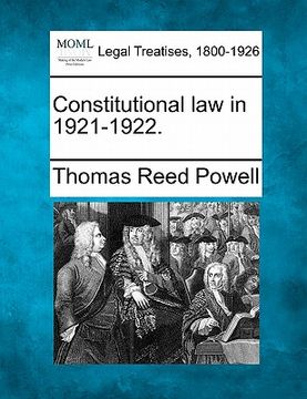 portada constitutional law in 1921-1922. (en Inglés)