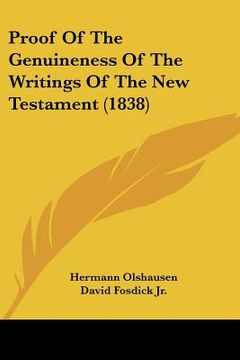 portada proof of the genuineness of the writings of the new testament (1838) (in English)