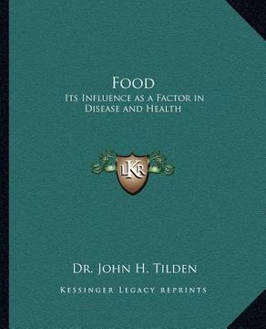 portada food: its influence as a factor in disease and health (en Inglés)