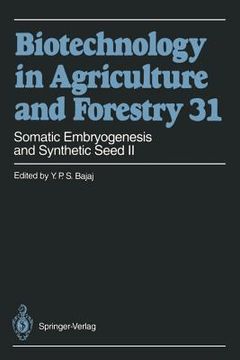 portada somatic embryogenesis and synthetic seed ii (en Inglés)