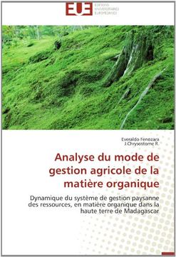 portada Analyse Du Mode de Gestion Agricole de La Matiere Organique
