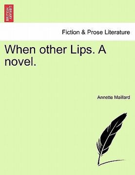 portada when other lips. a novel. (in English)