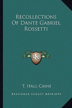 portada recollections of dante gabriel rossetti (en Inglés)