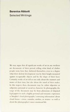 portada Berenice Abbott: Selected Writings