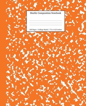 portada Marble Composition Notebook College Ruled: Pumpkin Marble Notebooks, School Supplies, Notebooks for School (en Inglés)