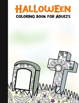 portada Halloween Coloring Book for Adults: 50 Halloween Illustrations Printed On One Side, Safe For Markers - Fun Craft Activity Gift - Stress Relieving Desi