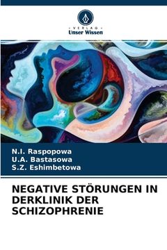 portada Negative Störungen in Derklinik Der Schizophrenie (en Alemán)