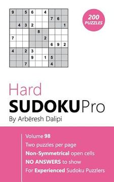 portada Hard Sudoku Pro: Book for Experienced Puzzlers (200 puzzles) Vol. 98 (en Inglés)