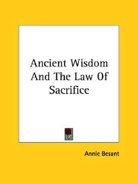 portada ancient wisdom and the law of sacrifice