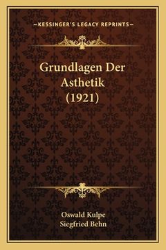 portada Grundlagen Der Asthetik (1921) (en Alemán)