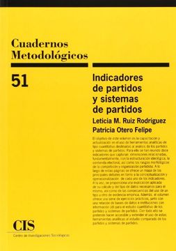 portada Indicadores de Partidos y Sistemas de Partidos (in Spanish)