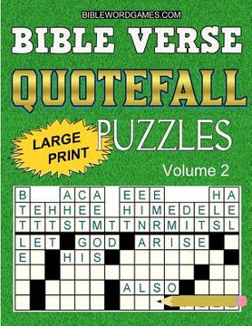 portada Bible Verse Quotefall Puzzles Vol.2: 60 New large print Bible verse drop quote or Fallen Phrase puzzles (en Inglés)