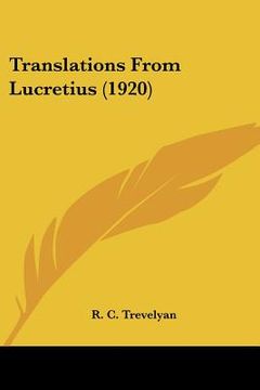 portada translations from lucretius (1920)