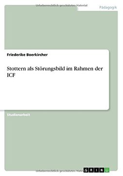 portada Stottern ALS Storungsbild Im Rahmen Der Icf (German Edition)