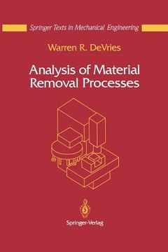 portada analysis of material removal processes (en Inglés)