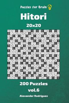 portada Puzzles for Brain - Hitori 200 Puzzles 20x20 vol. 6 (en Inglés)