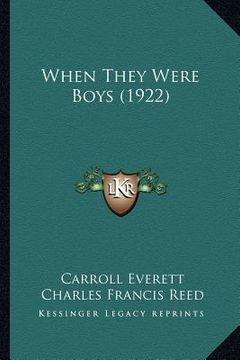 portada when they were boys (1922) (en Inglés)