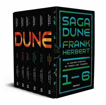 portada Saga Dune 1-6. La Mayor Epopeya de Todos los Tiempos: (Edición Estuche Con: Dune | el Mesías de Dune | Hijos de Dune | Dios Emperador de Dune | Herejes de Dune | Casa Capitular Dune) (Best Seller)