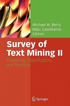 portada survey of text mining ii: clustering, classification, and retrieval (in English)