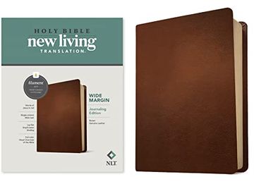 portada Nlt Wide Margin Bible, Filament Enabled Edition (Red Letter, Genuine Leather, Brown) (en Inglés)