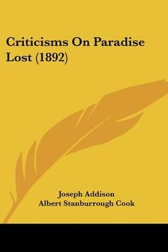 portada criticisms on paradise lost (1892) (in English)