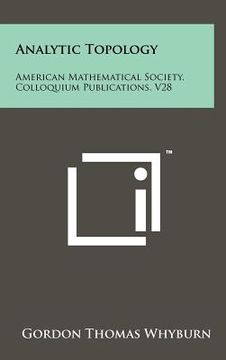 portada analytic topology: american mathematical society, colloquium publications, v28