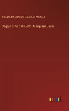 portada Saggio critico di Carlo Marquard Sauer (en Italiano)