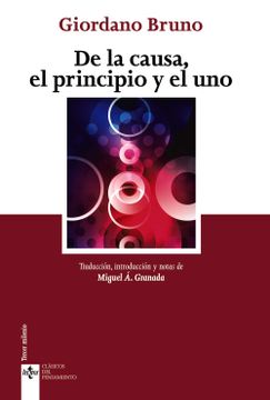 portada De la Causa, el Principio y el uno (in Spanish)