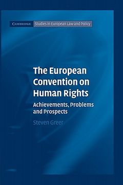 portada The European Convention on Human Rights Paperback: Achievements, Problems and Prospects (Cambridge Studies in European law and Policy) (en Inglés)