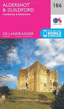 portada Ordnance Survey Landranger 186 Aldershot & Guildford, Camberley & Haslemere map With Digital Version