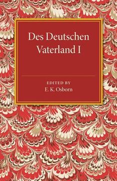 portada Des Deutschen Vaterland: Volume 1 (en Alemán)