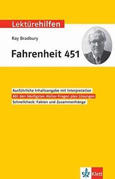 portada Klett Lektürehilfen ray Bradbury, Fahrenheit 451: Interpretationshilfe für Oberstufe und Abitur (en Inglés)