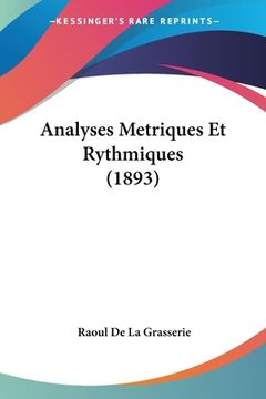 portada Analyses Metriques Et Rythmiques (1893) (in French)