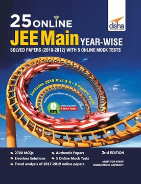 portada 25 Online JEE Main Year-wise Solved Papers (2019 - 2012) with 5 Online Mock Tests 2nd Edition (en Inglés)