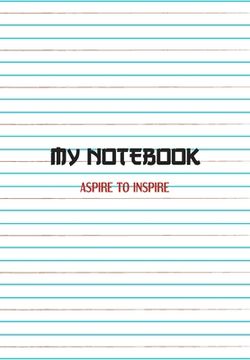 portada My Notebook. Aspire to Inspire: Notebook (en Inglés)