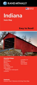 portada Rand McNally Easy to Read: Indiana State Map (en Inglés)