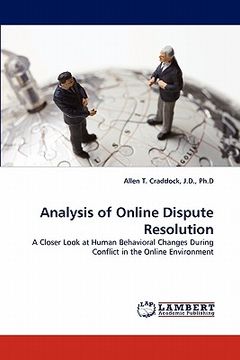 portada analysis of online dispute resolution (en Inglés)