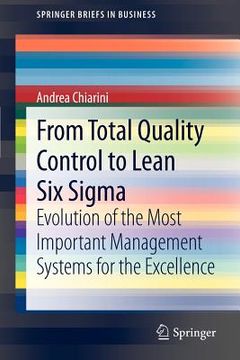 portada From Total Quality Control to Lean six Sigma. Evolution of the Most Important Management Systems for the Excellence (Springerbriefs in Business) (en Inglés)