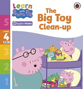 portada Learn With Peppa Phonics Level 4 Book 1 - the big toy Clean-Up (Phonics Reader)