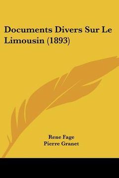 portada Documents Divers Sur Le Limousin (1893) (en Francés)