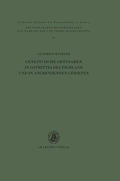 portada Genetivische Ortsnamen in Ostmitteldeutschland und in Angrenzenden Gebieten 
