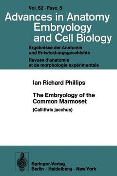 portada the embryology of the common marmoset: callithrix jacchus (in English)