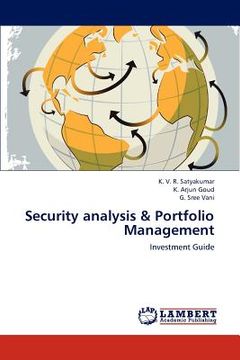 portada security analysis & portfolio management (en Inglés)
