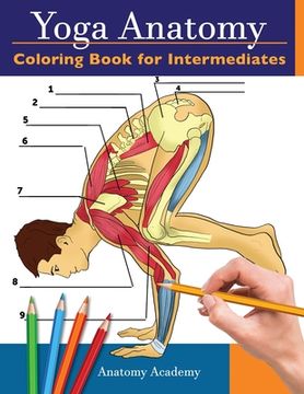 portada Yoga Anatomy Coloring Book for Intermediates: 50+ Incredibly Detailed Self-Test Intermediate Yoga Poses Color workbook Perfect Gift for Yoga Instructo (in English)