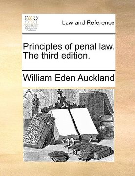 portada principles of penal law. the third edition. (in English)